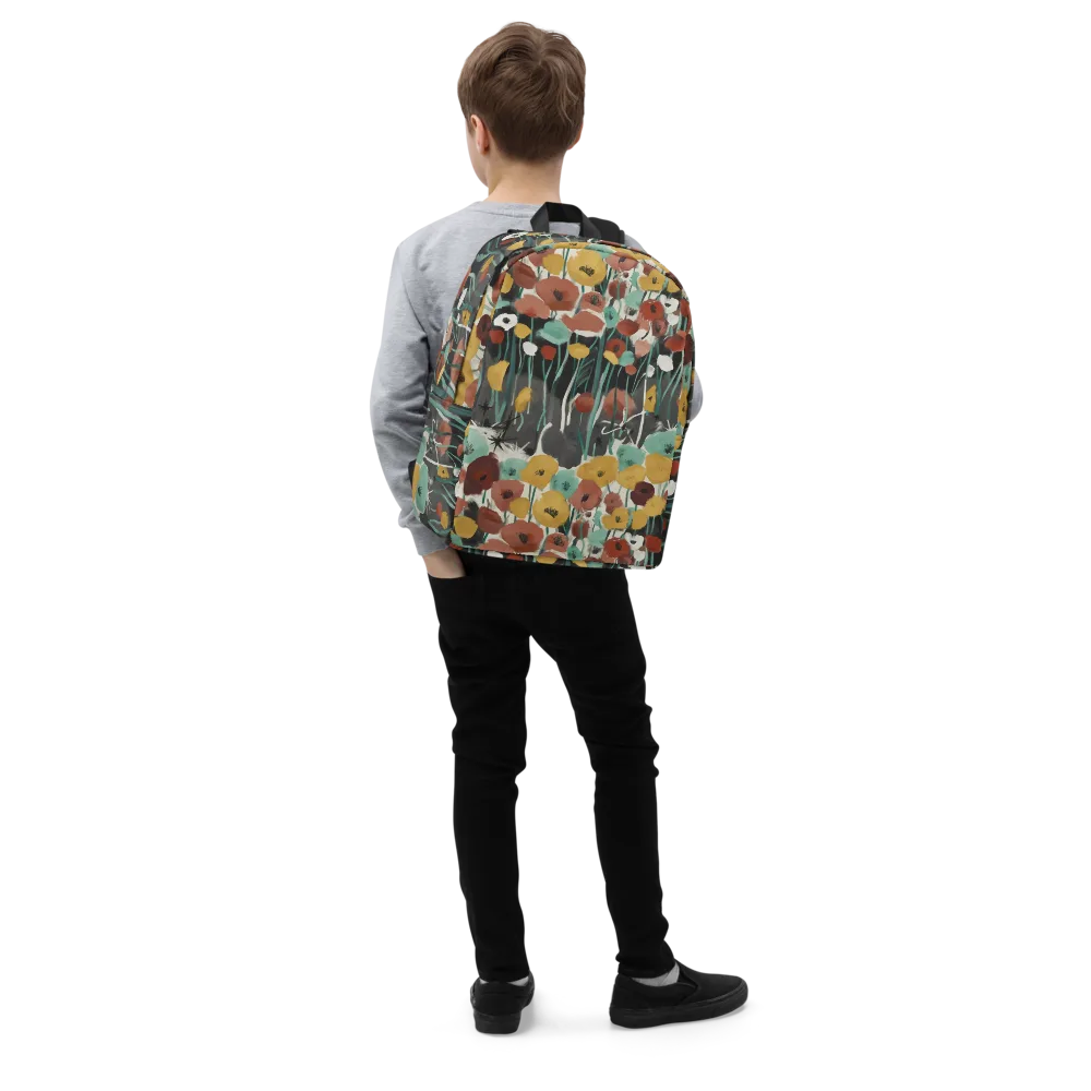 Midnight Poppies on Minimalist Backpack — Right Front