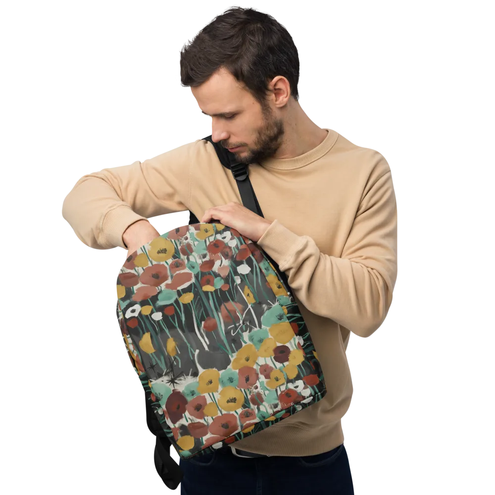 Midnight Poppies on Minimalist Backpack — Front