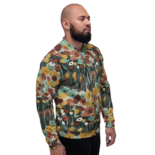 Midnight Poppies on a Bomber Jacket