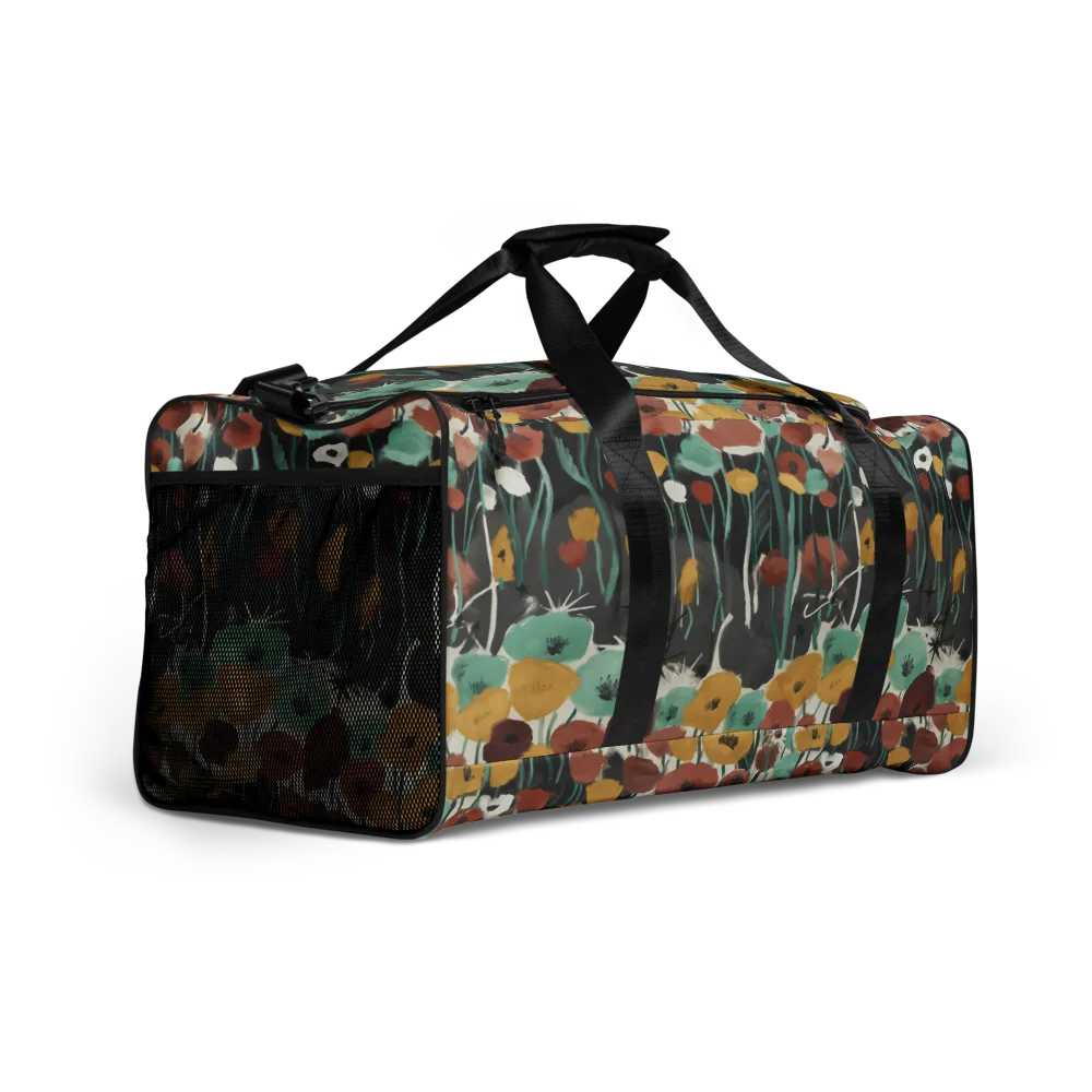 Midnight Poppies on Duffle Bag — Right Front
