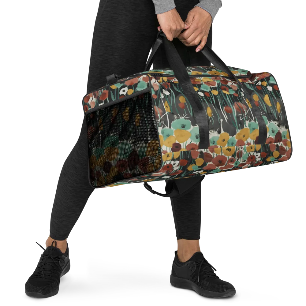 Midnight Poppies on Duffle Bag — Right Front