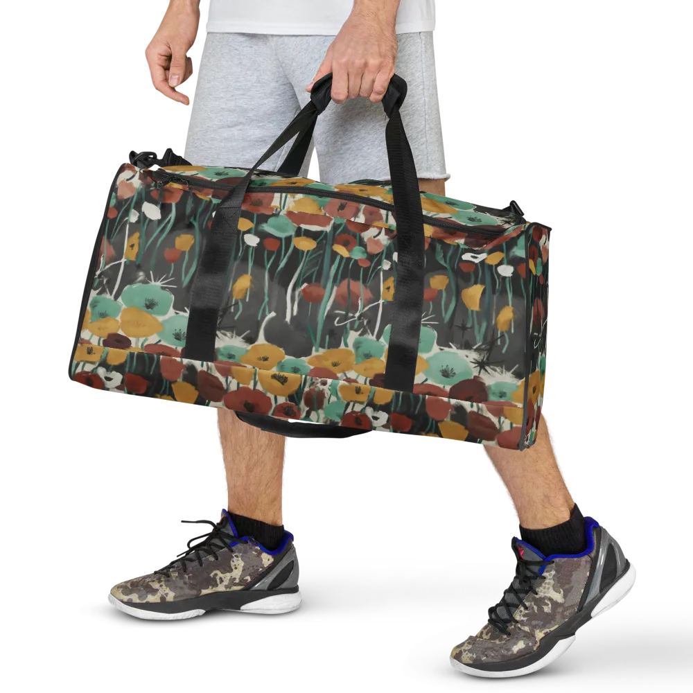 Midnight Poppies on Duffle Bag — Front