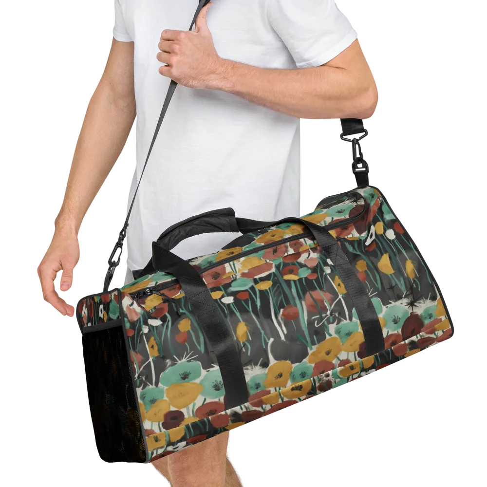Midnight Poppies on Duffle Bag — Right Front