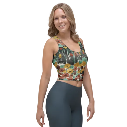 Midnight Poppies on a Crop Top