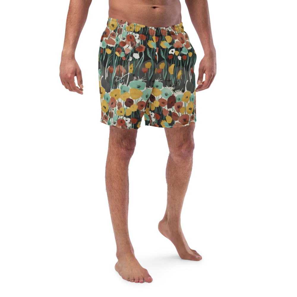 Midnight Poppies on Swim Trunks — Front