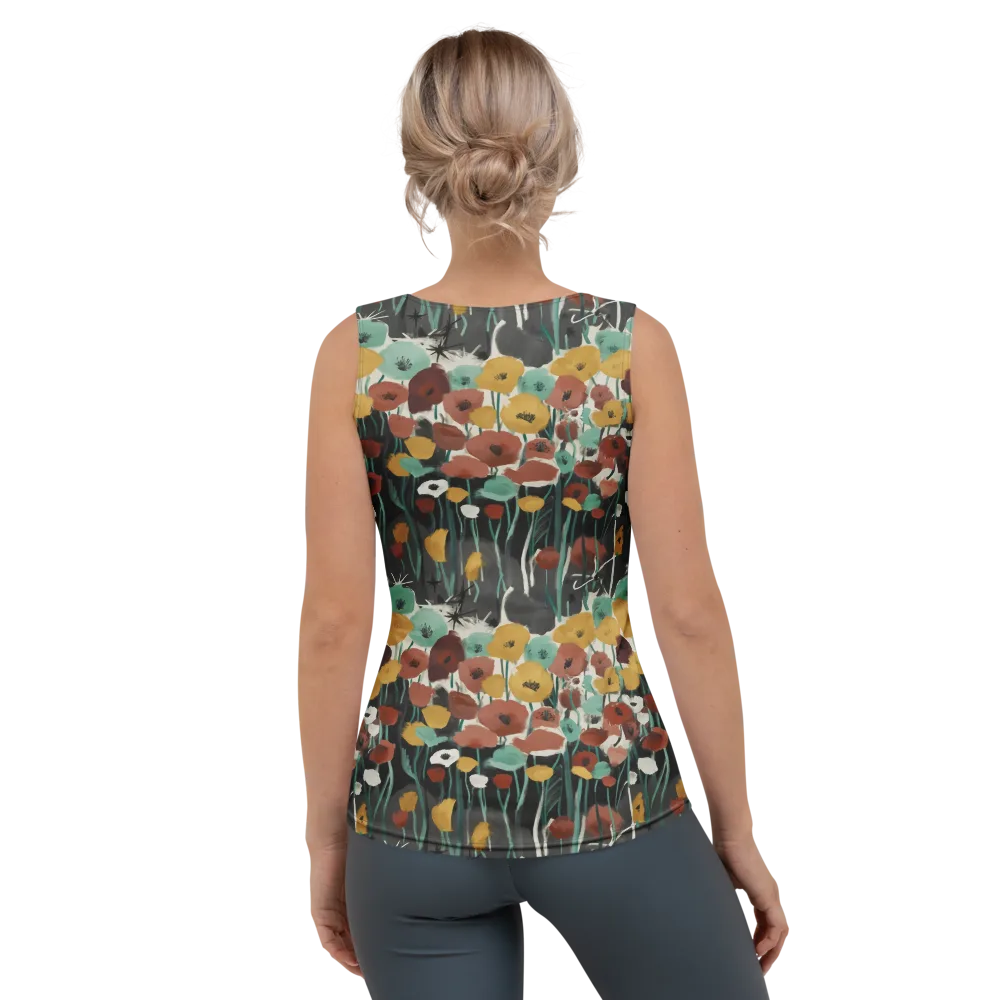Midnight Poppies on Women's Tank Top — Back