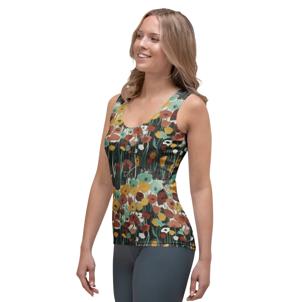 Midnight Poppies on Women's Tank Top — Left Front