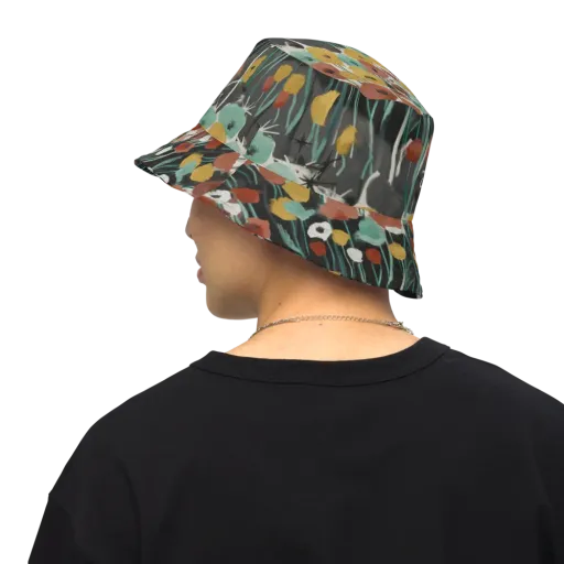 Midnight Poppies on a Reversible Bucket Hat