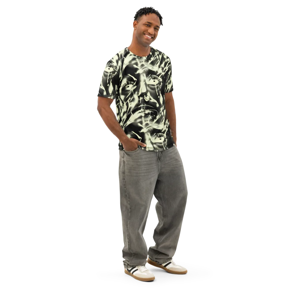 Visionary Flux on Men's Cotton Crew Neck T-Shirt — Right Front