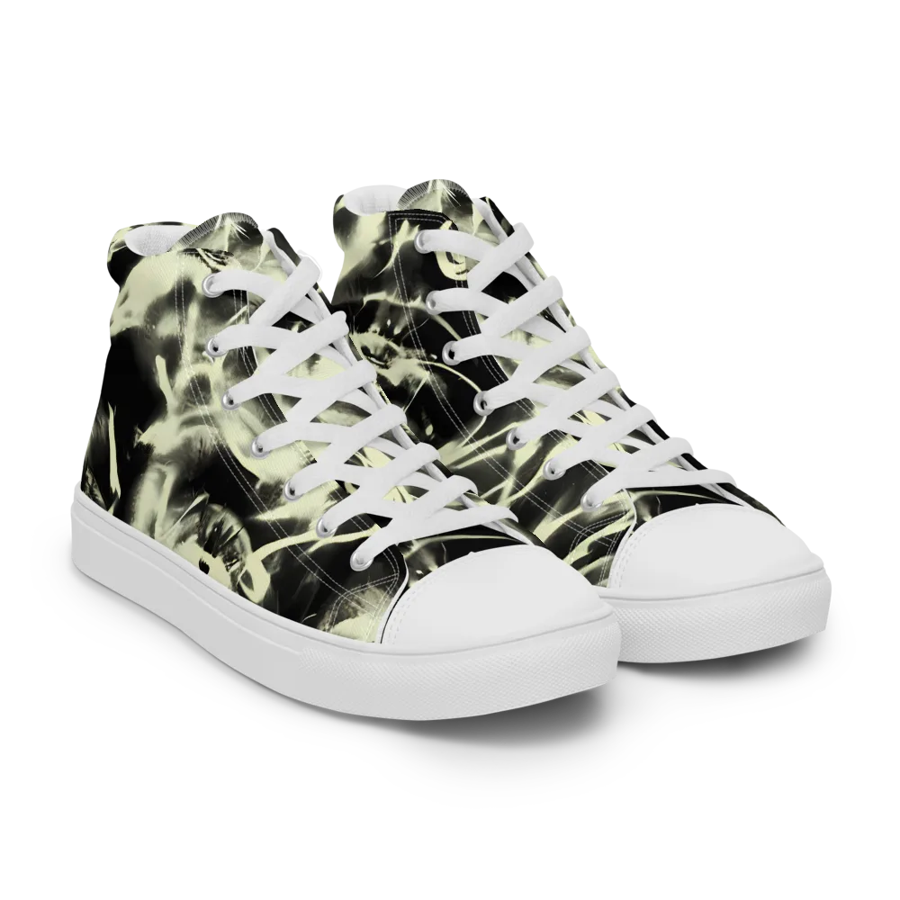 Visionary Flux on Men's High Top Canvas Shoes — Right Front