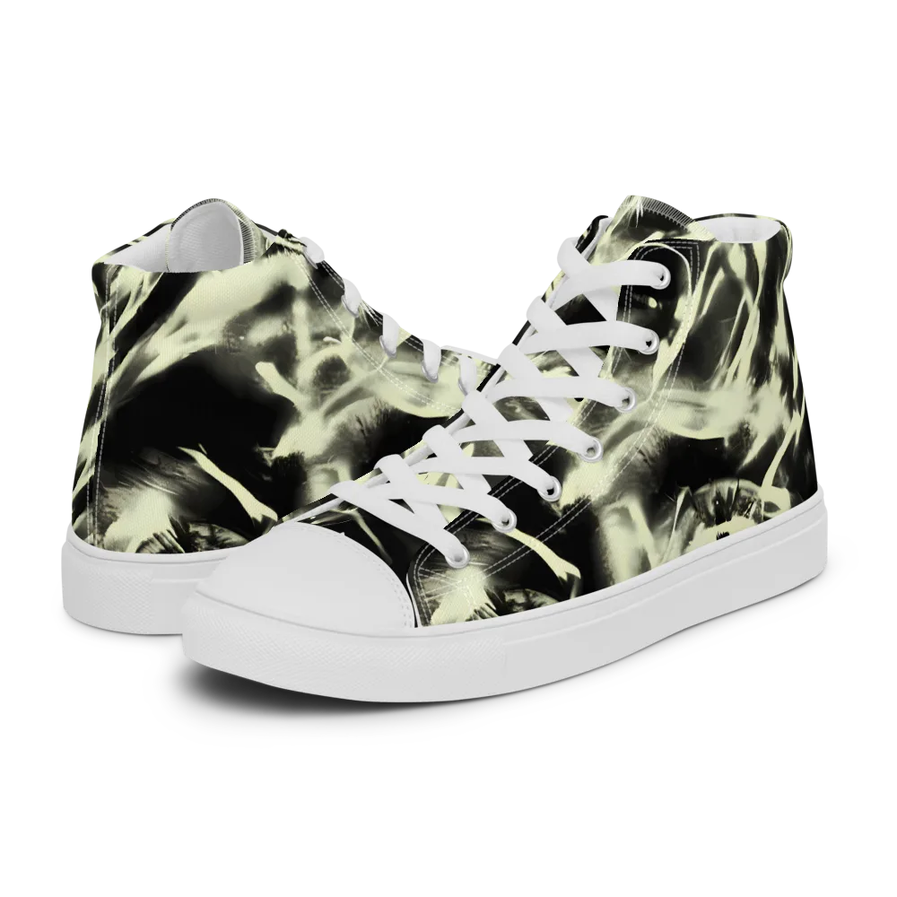 Visionary Flux on Men's High Top Canvas Shoes — Left