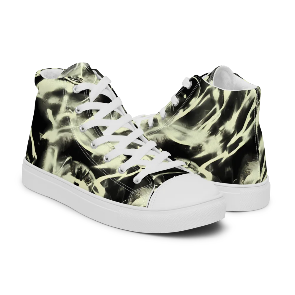 Visionary Flux on Men's High Top Canvas Shoes — Right