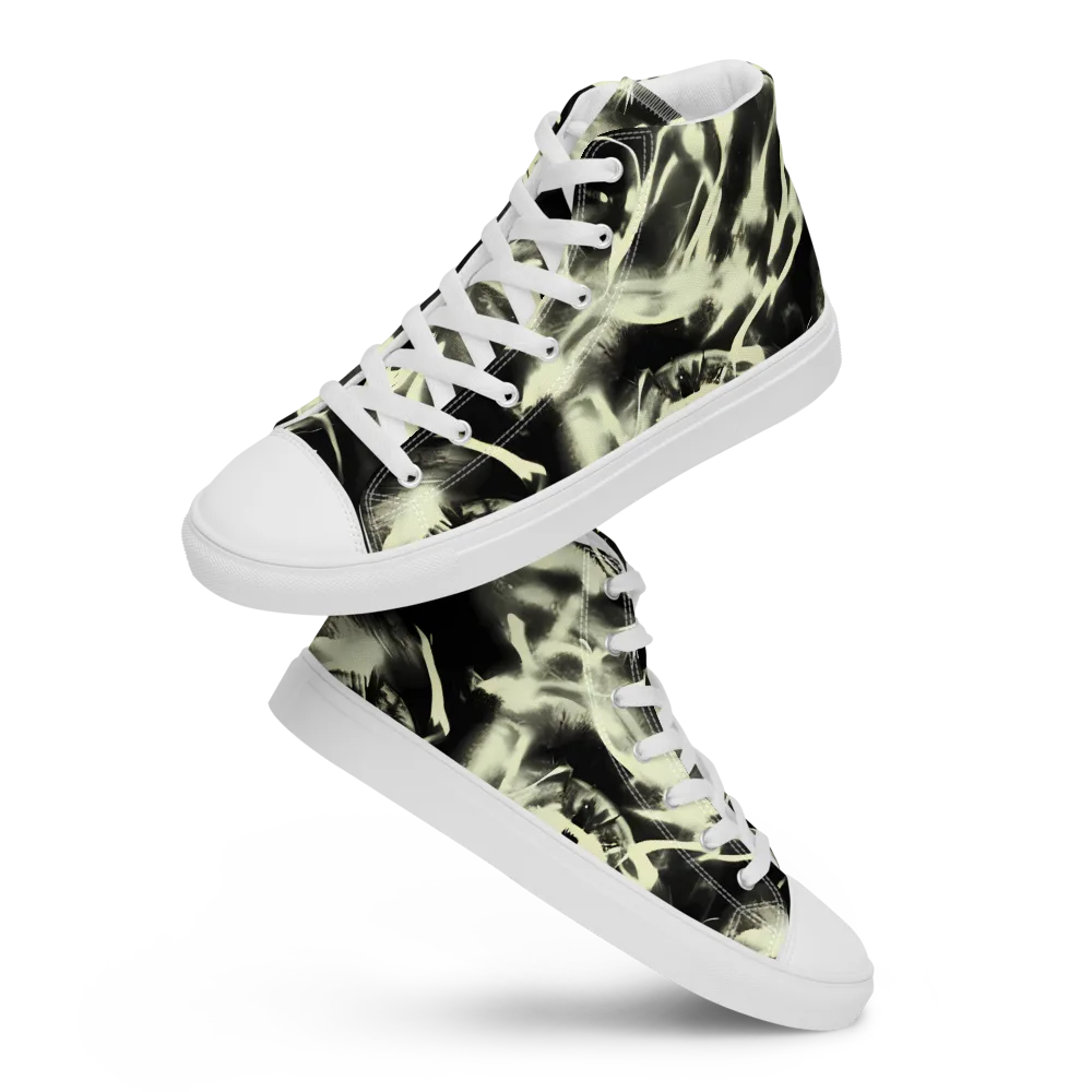 Visionary Flux on Men's High Top Canvas Shoes — Front