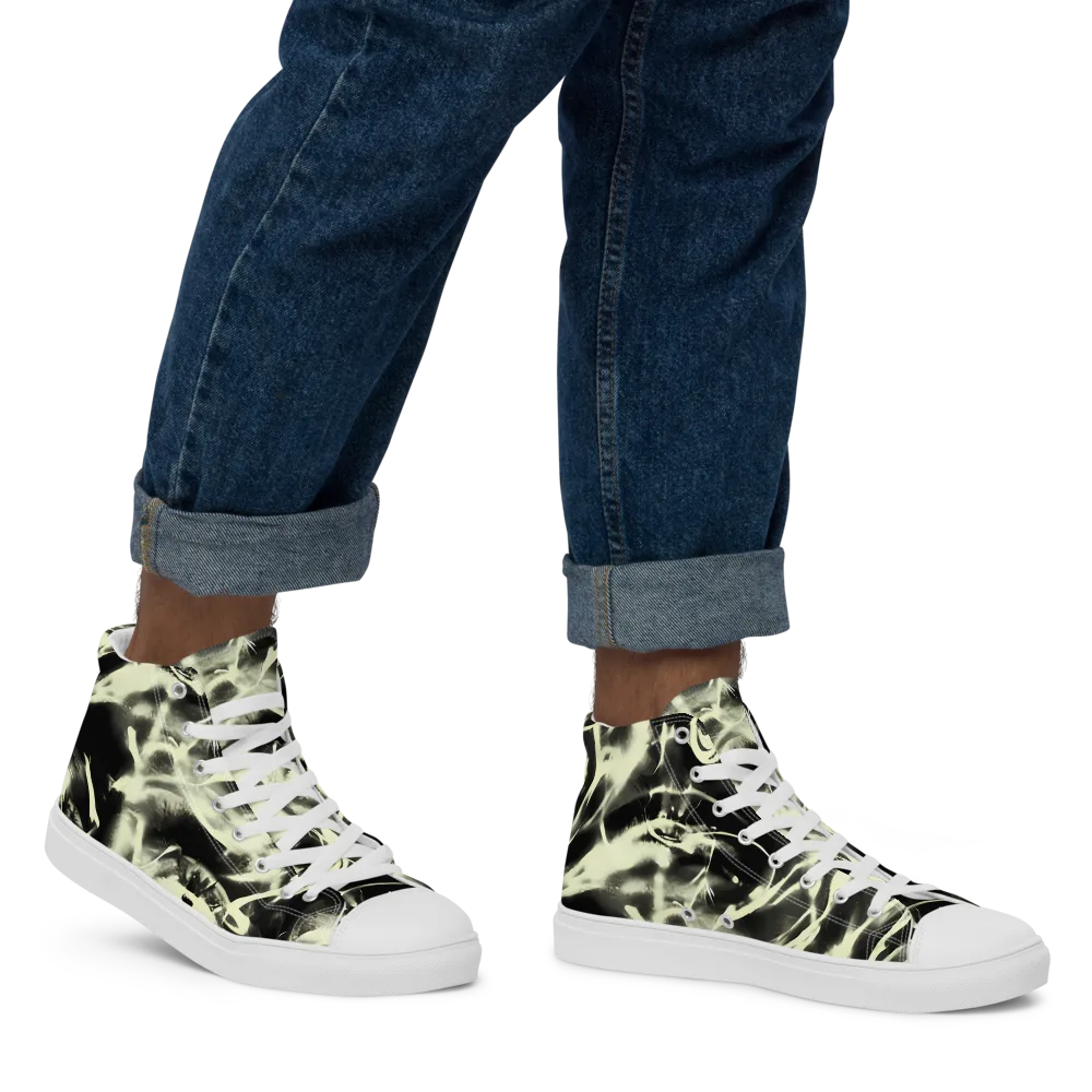 Visionary Flux on Men's High Top Canvas Shoes — Right