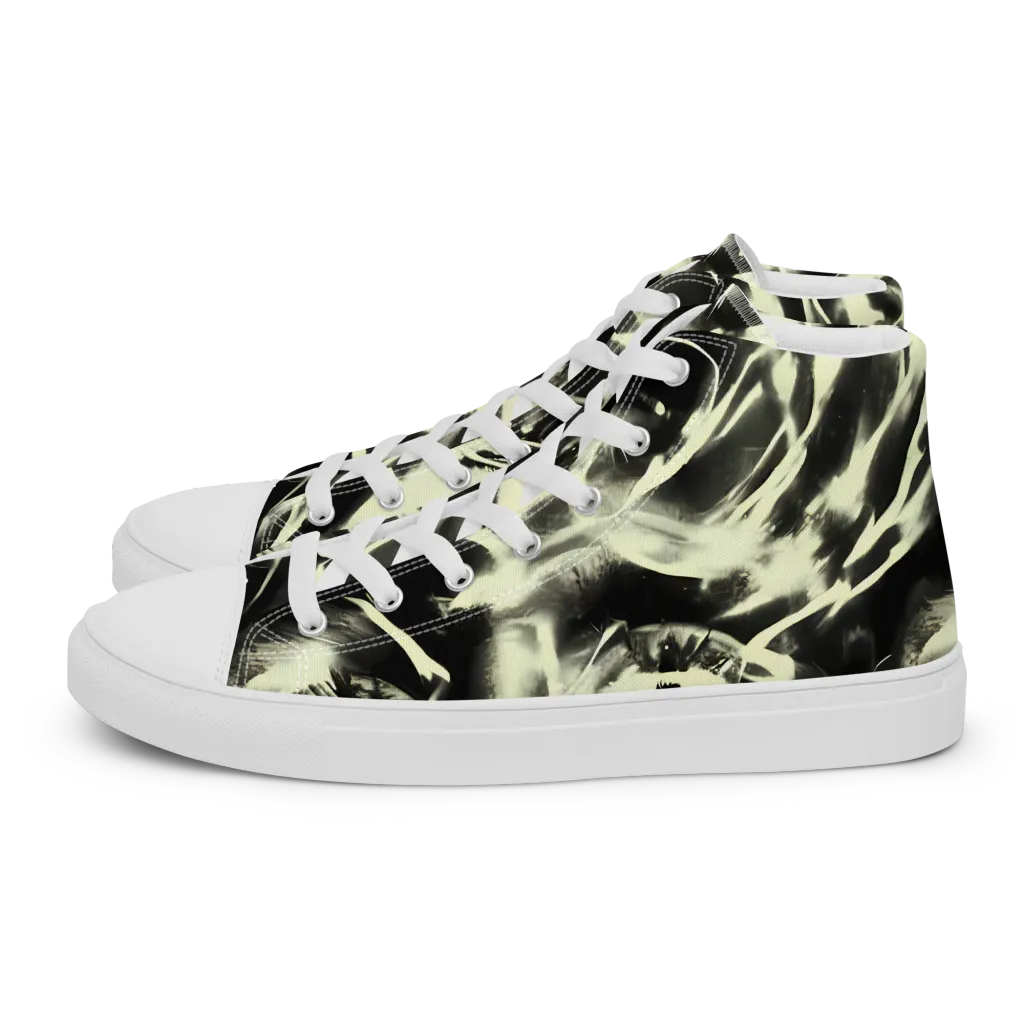 Visionary Flux on Women's High Top Canvas Shoes — Left