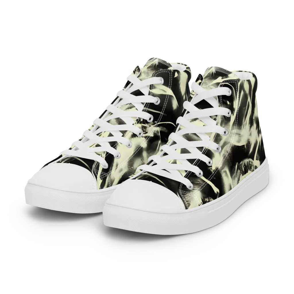 Visionary Flux on Women's High Top Canvas Shoes — Left Front