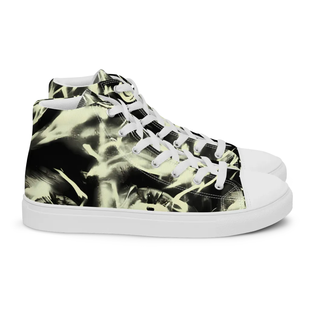 Visionary Flux on Women's High Top Canvas Shoes — Right
