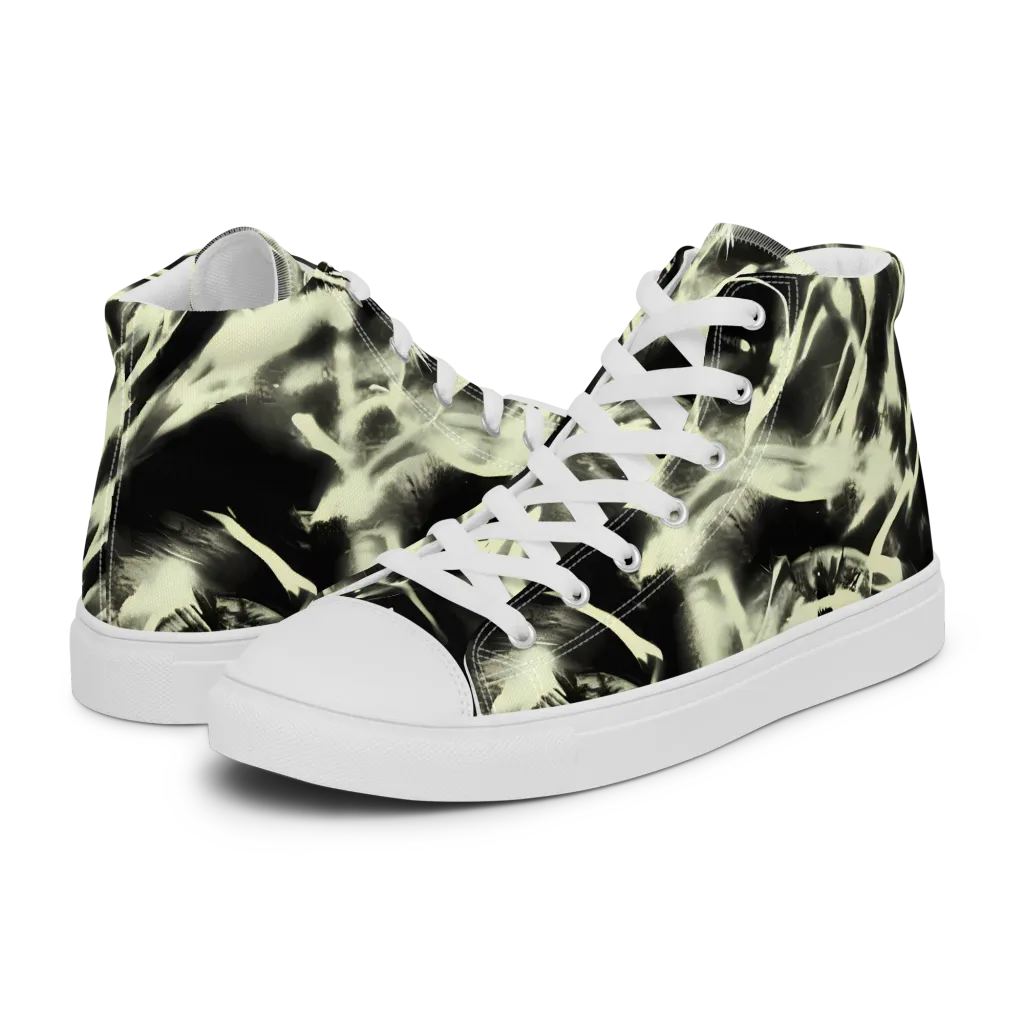 Visionary Flux on Women's High Top Canvas Shoes — Left