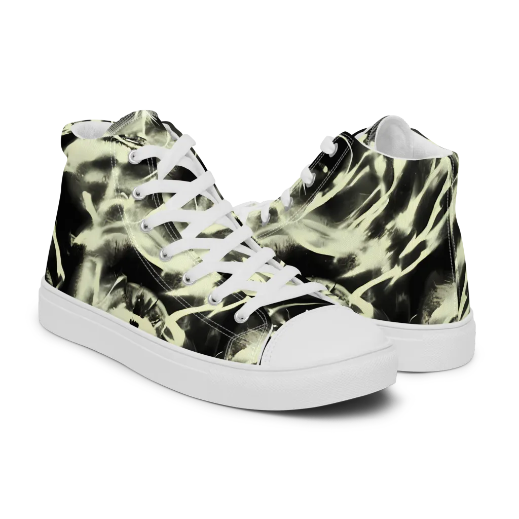 Visionary Flux on Women's High Top Canvas Shoes — Right