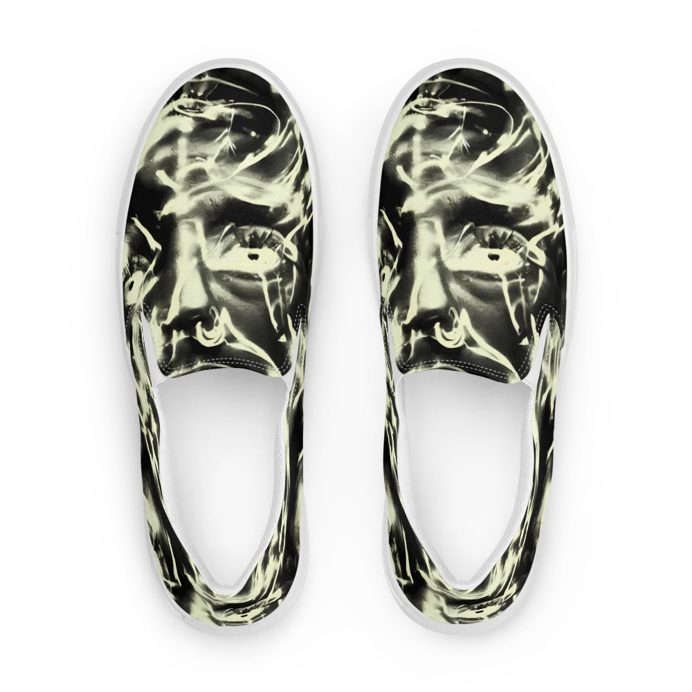 Visionary Flux on Men's Slip-On Canvas Shoes — Front