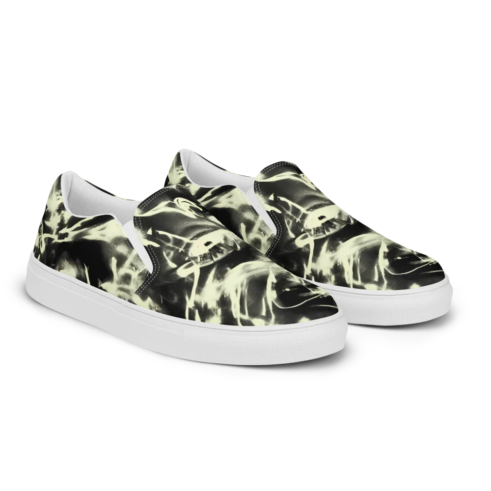 Visionary Flux on Men's Slip-On Canvas Shoes — Right Front