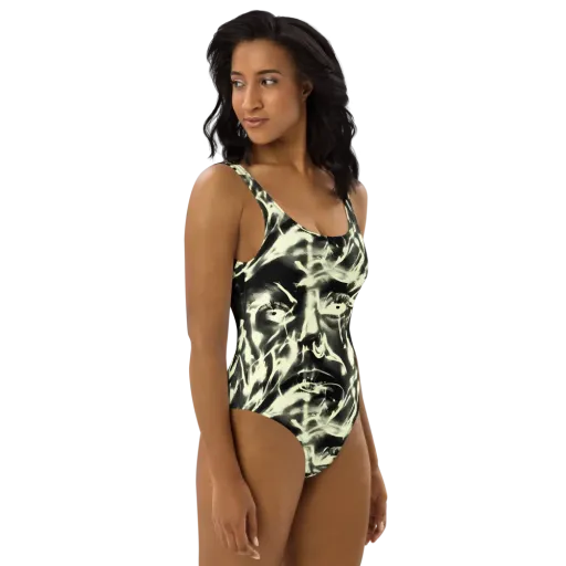 Visionary Flux on a One-Piece Swimsuit