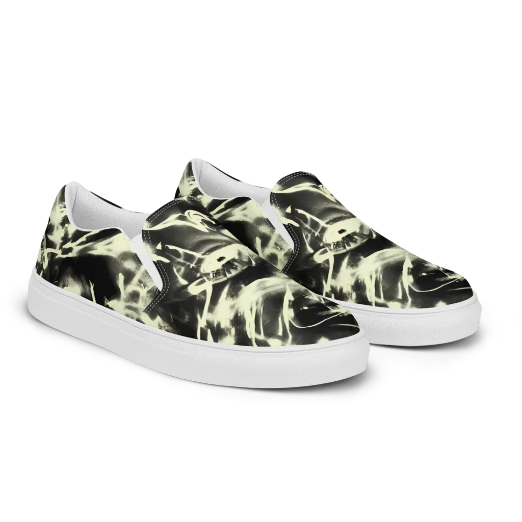 Visionary Flux on Women's Slip-On Canvas Shoes — Right Front
