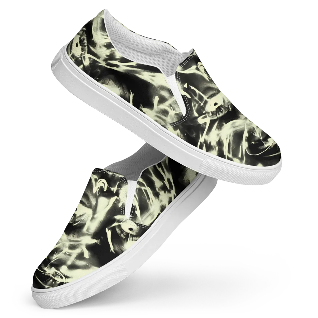Visionary Flux on Women's Slip-On Canvas Shoes — Front