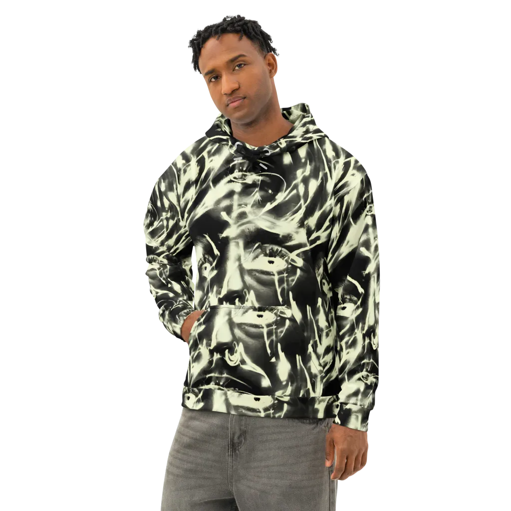 Visionary Flux on Cotton Hoodie — Left Front