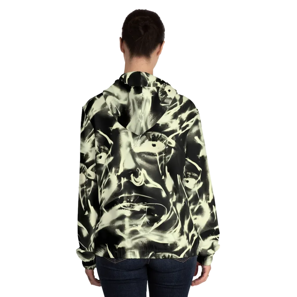 Visionary Flux on Women's Full-Zip Hoodie — Back On Person