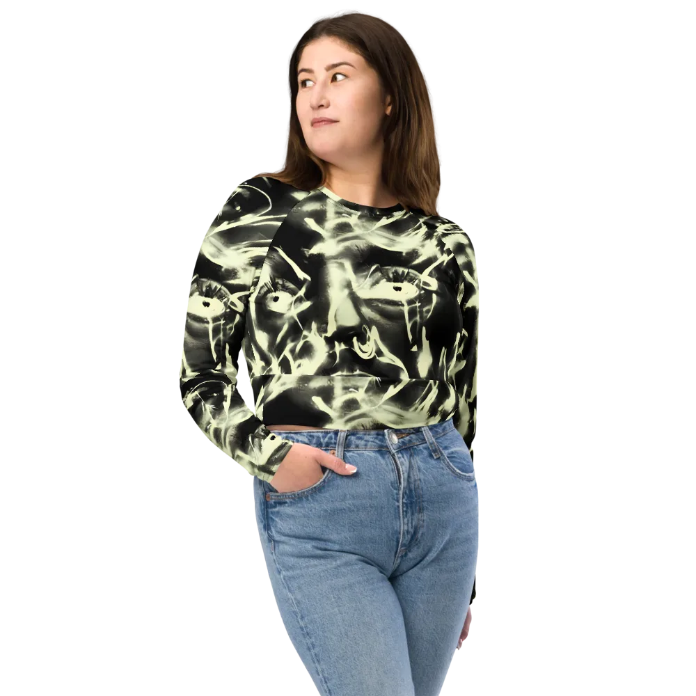 Visionary Flux on Long Sleeve Crop Top — Front