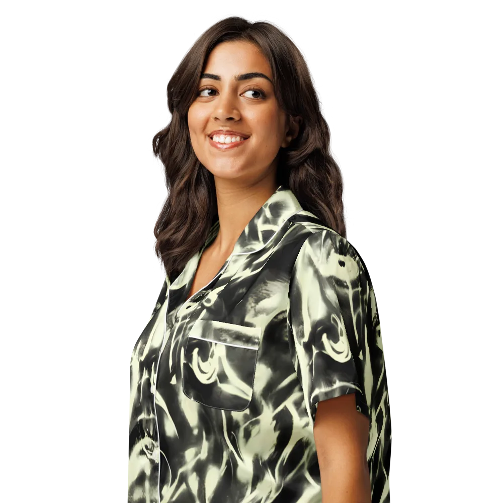 Visionary Flux on Women's Short Sleeve Pajama Top — Left Front