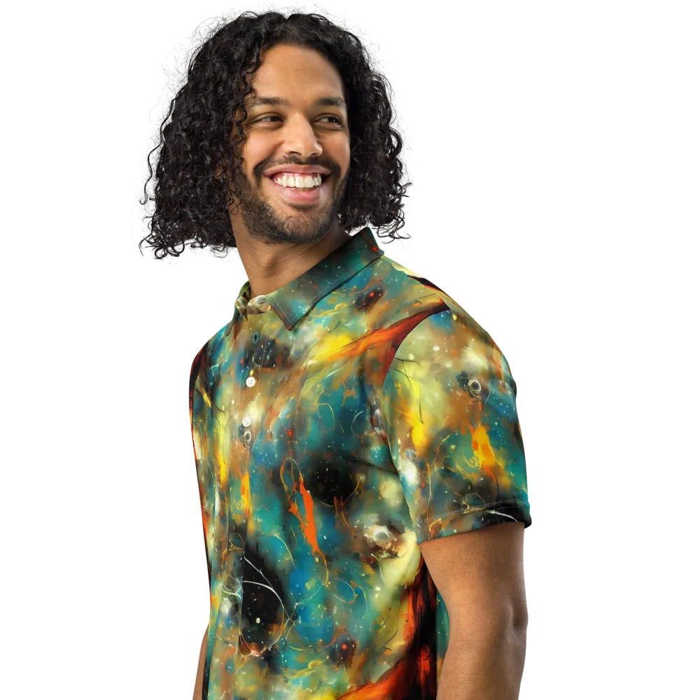 Kohn Cubism on Men's Slim Fit Polo Shirt — Left Front