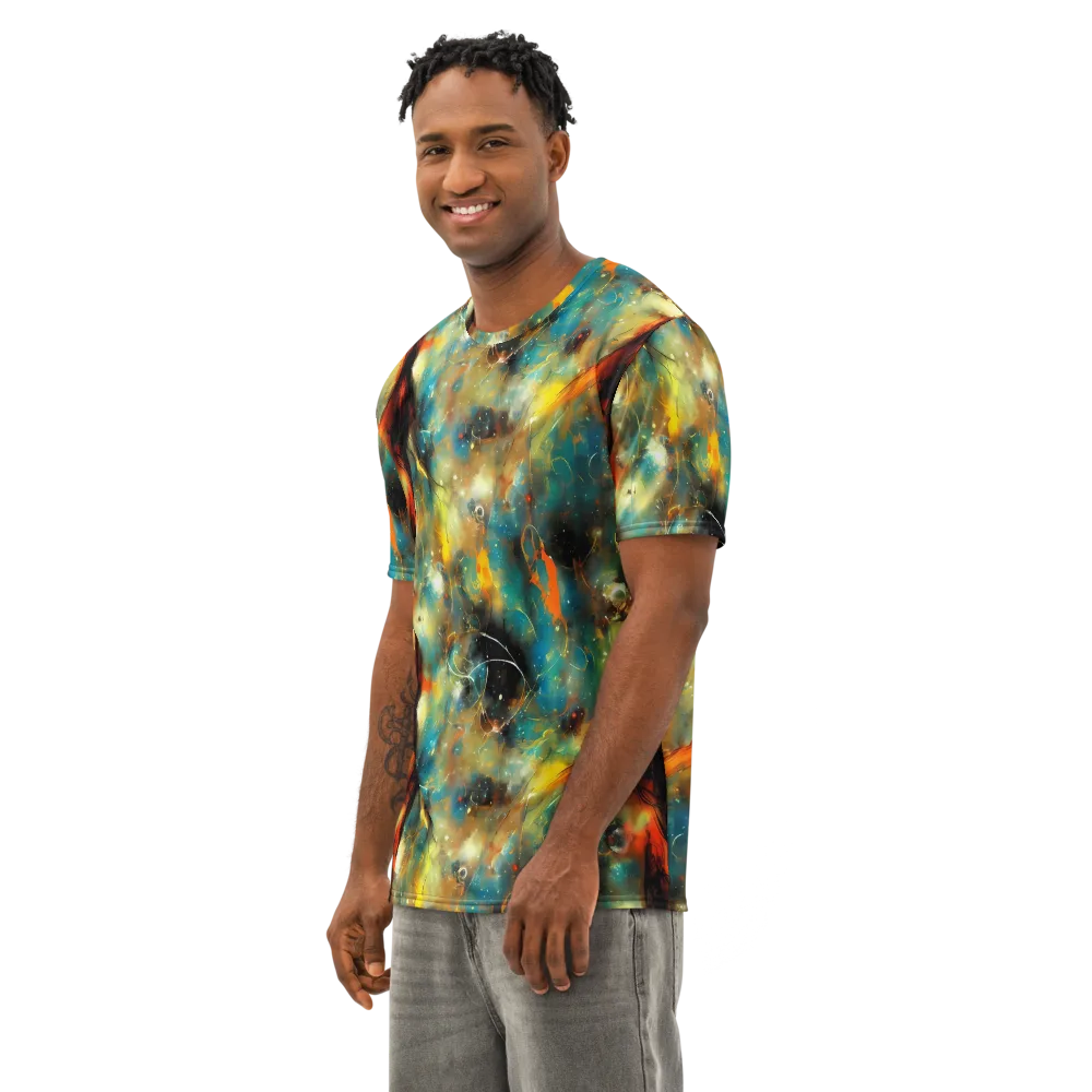 Kohn Cubism on Men's Cotton Crew Neck T-Shirt — Left Front
