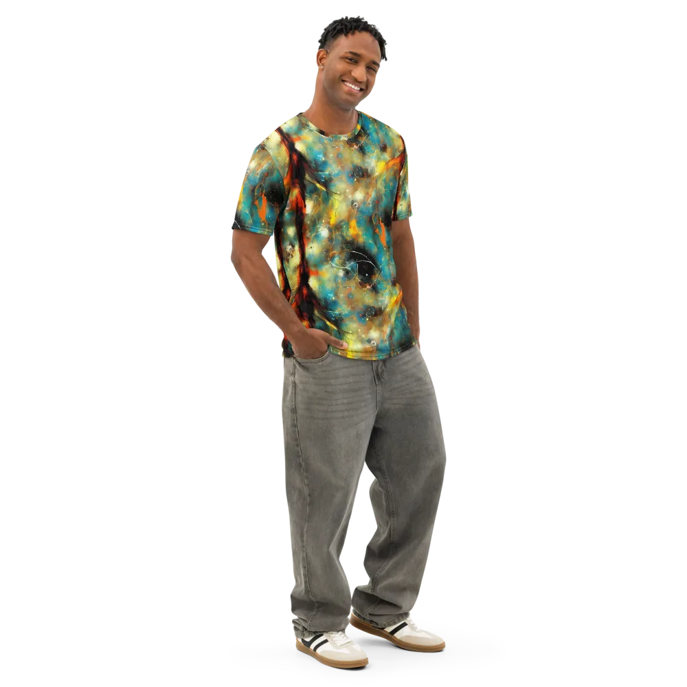 Kohn Cubism on Men's Cotton Crew Neck T-Shirt — Right Front