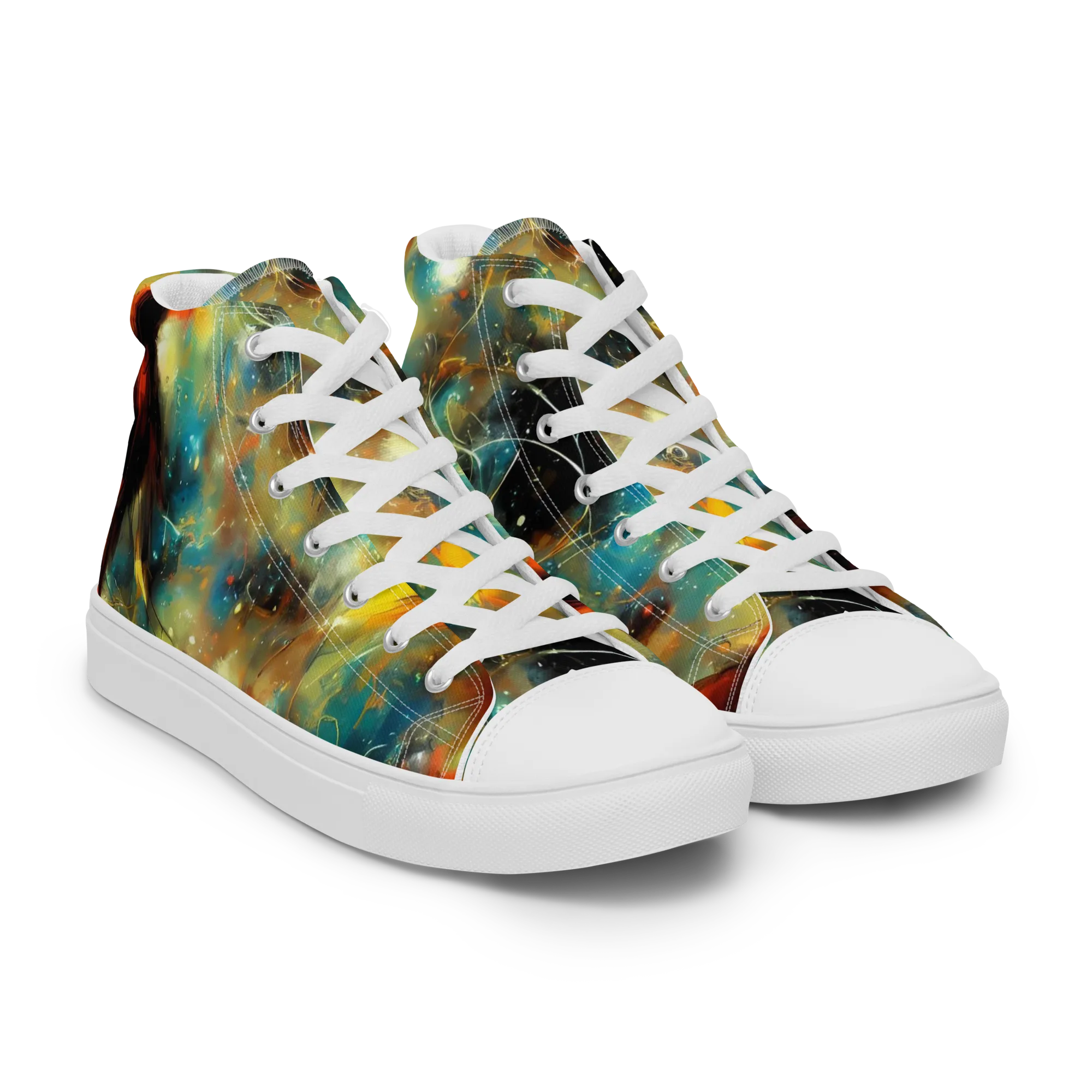 Kohn Cubism on Men's High Top Canvas Shoes — Right Front