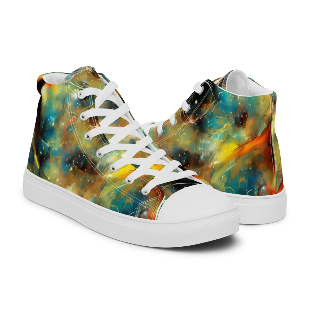 Kohn Cubism on Men's High Top Canvas Shoes — Right