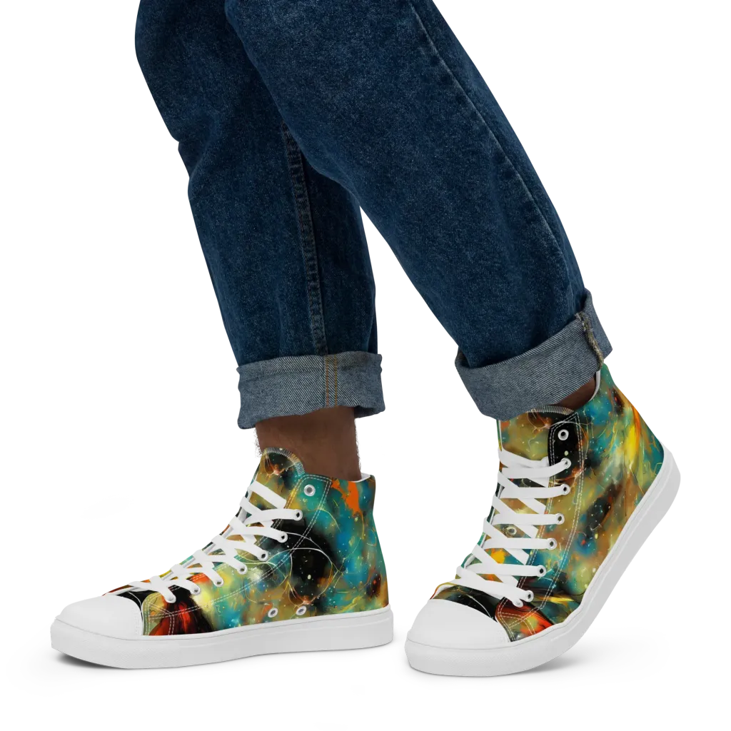 Kohn Cubism on Men's High Top Canvas Shoes — Left