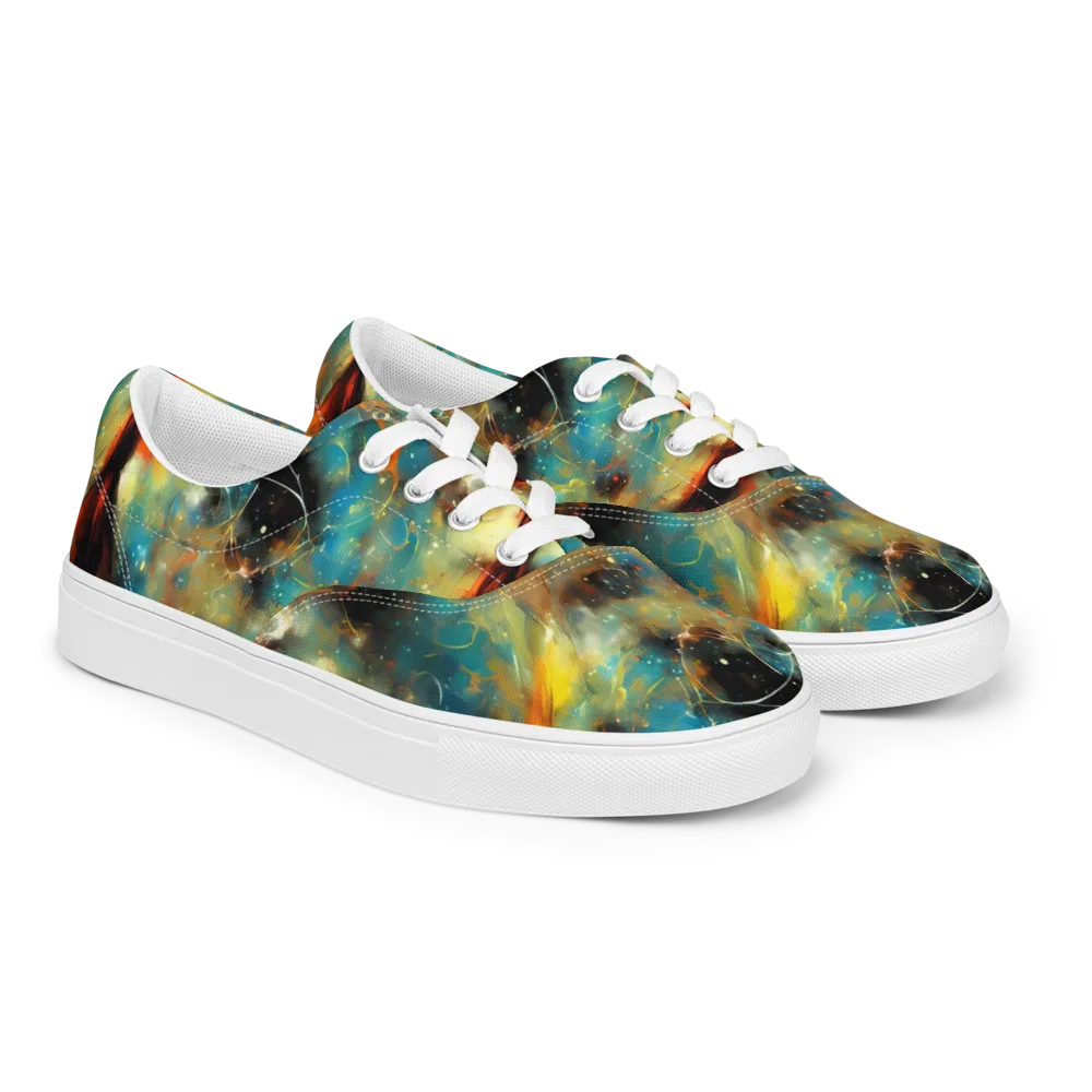 Kohn Cubism on Men's Lace-Up Canvas Shoes — Right Front