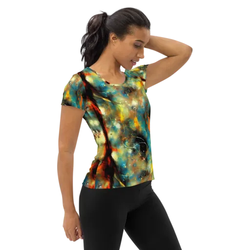 Kohn Cubism on a Women's Athletic T-Shirt