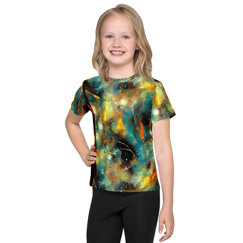 Kohn Cubism on Kids Crew Neck T-Shirt — Front