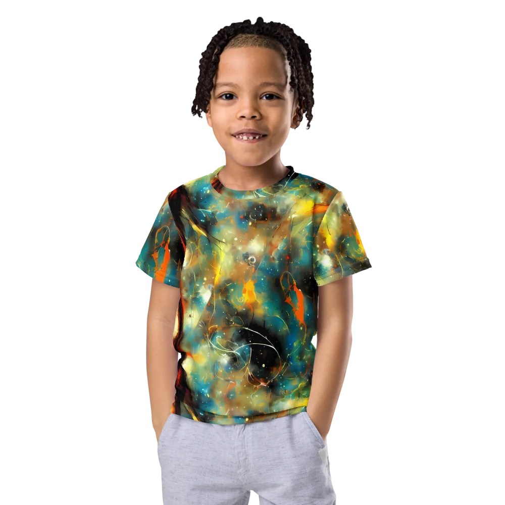 Kohn Cubism on Kids Crew Neck T-Shirt — Front