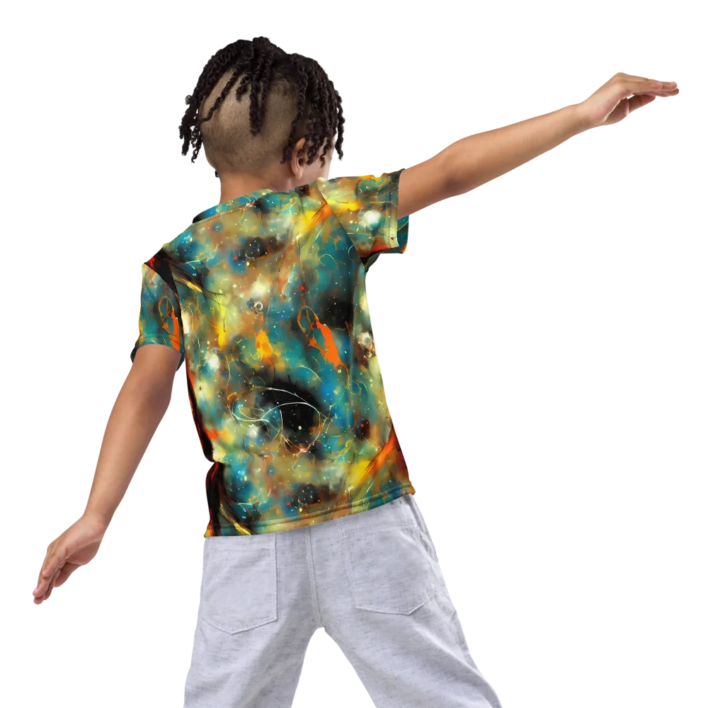 Kohn Cubism on Kids Crew Neck T-Shirt — Back
