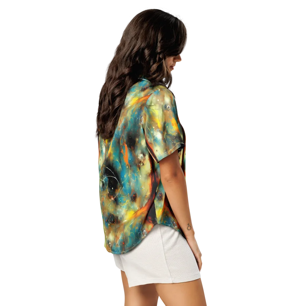 Kohn Cubism on Women's Short Sleeve Pajama Top — Right Back