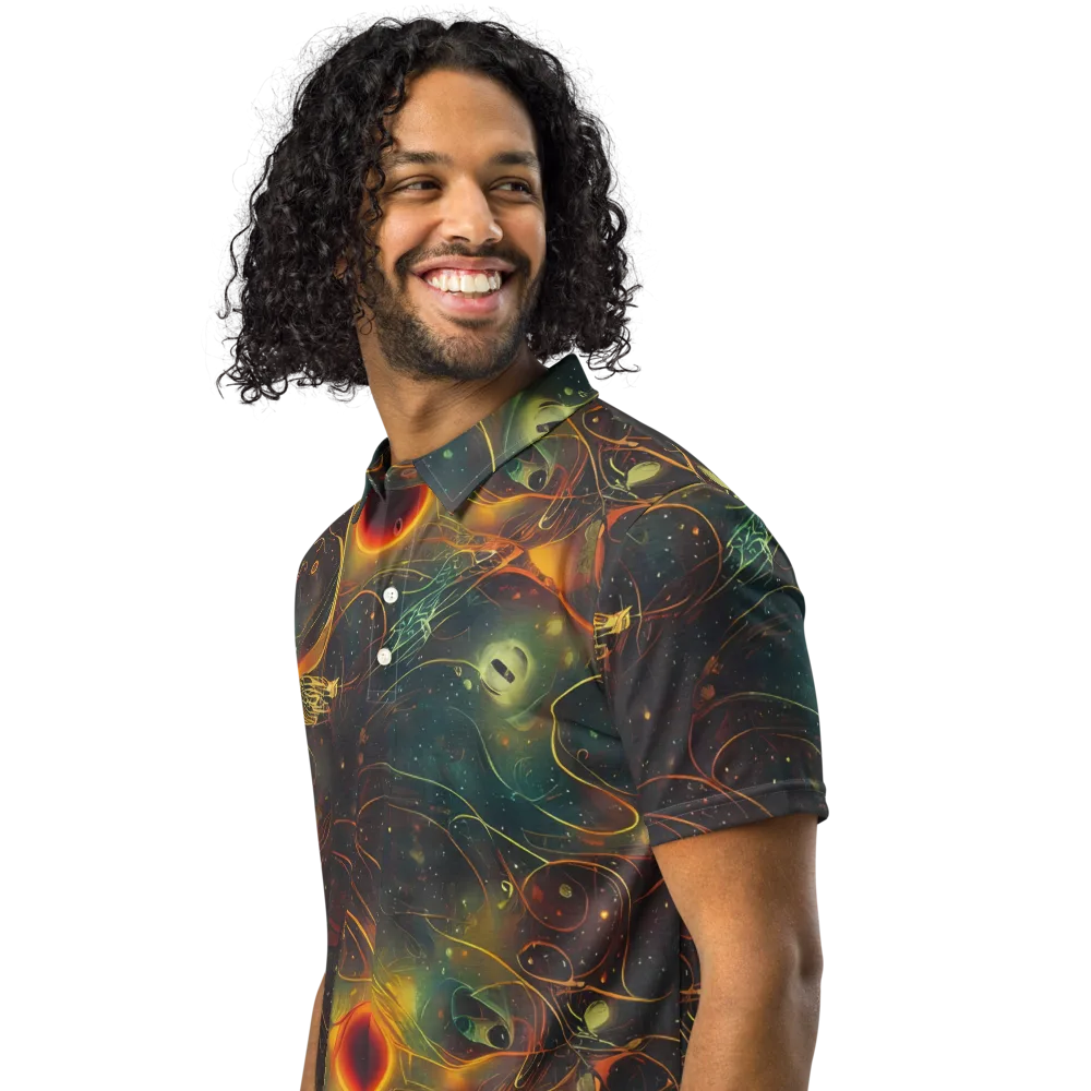 Templesmith Twirl on Men's Slim Fit Polo Shirt — Left Front
