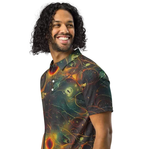 Templesmith Twirl on a Men's Slim Fit Polo Shirt