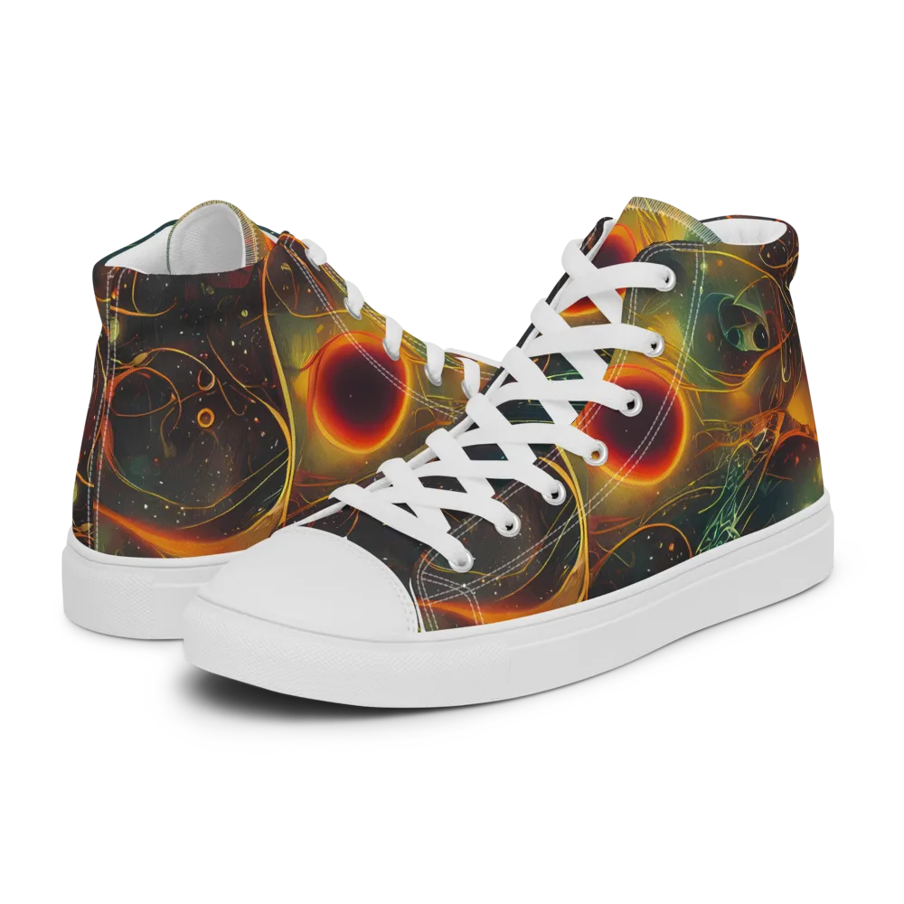 Templesmith Twirl on Men's High Top Canvas Shoes — Left