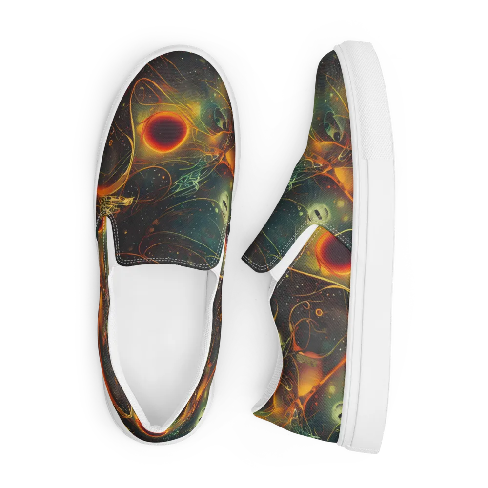 Templesmith Twirl on Men's Slip-On Canvas Shoes — Front