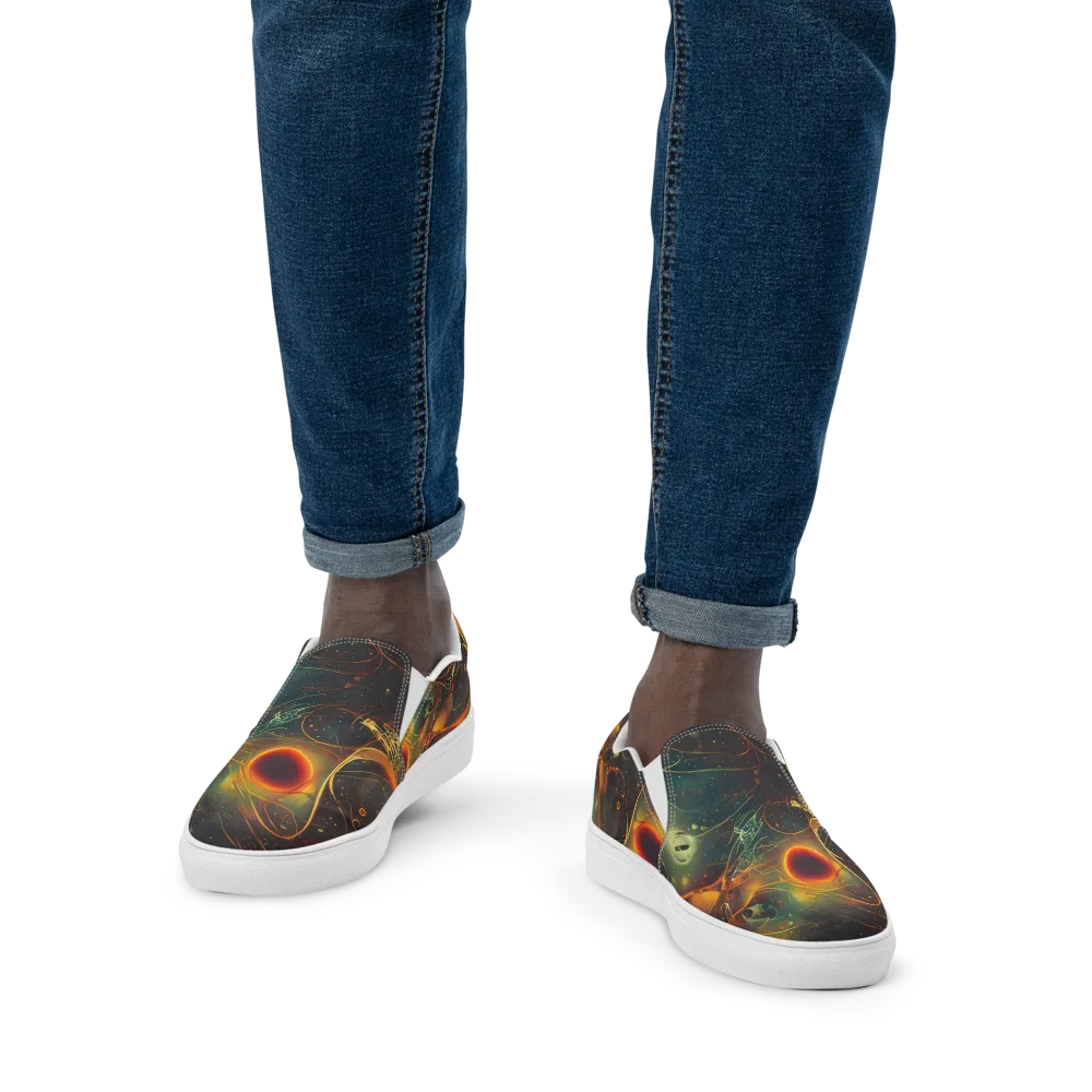 Templesmith Twirl on Men's Slip-On Canvas Shoes — Front