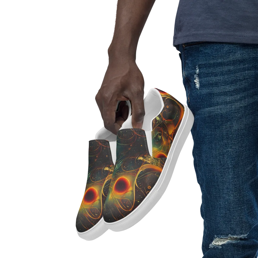Templesmith Twirl on Men's Slip-On Canvas Shoes — Left Front